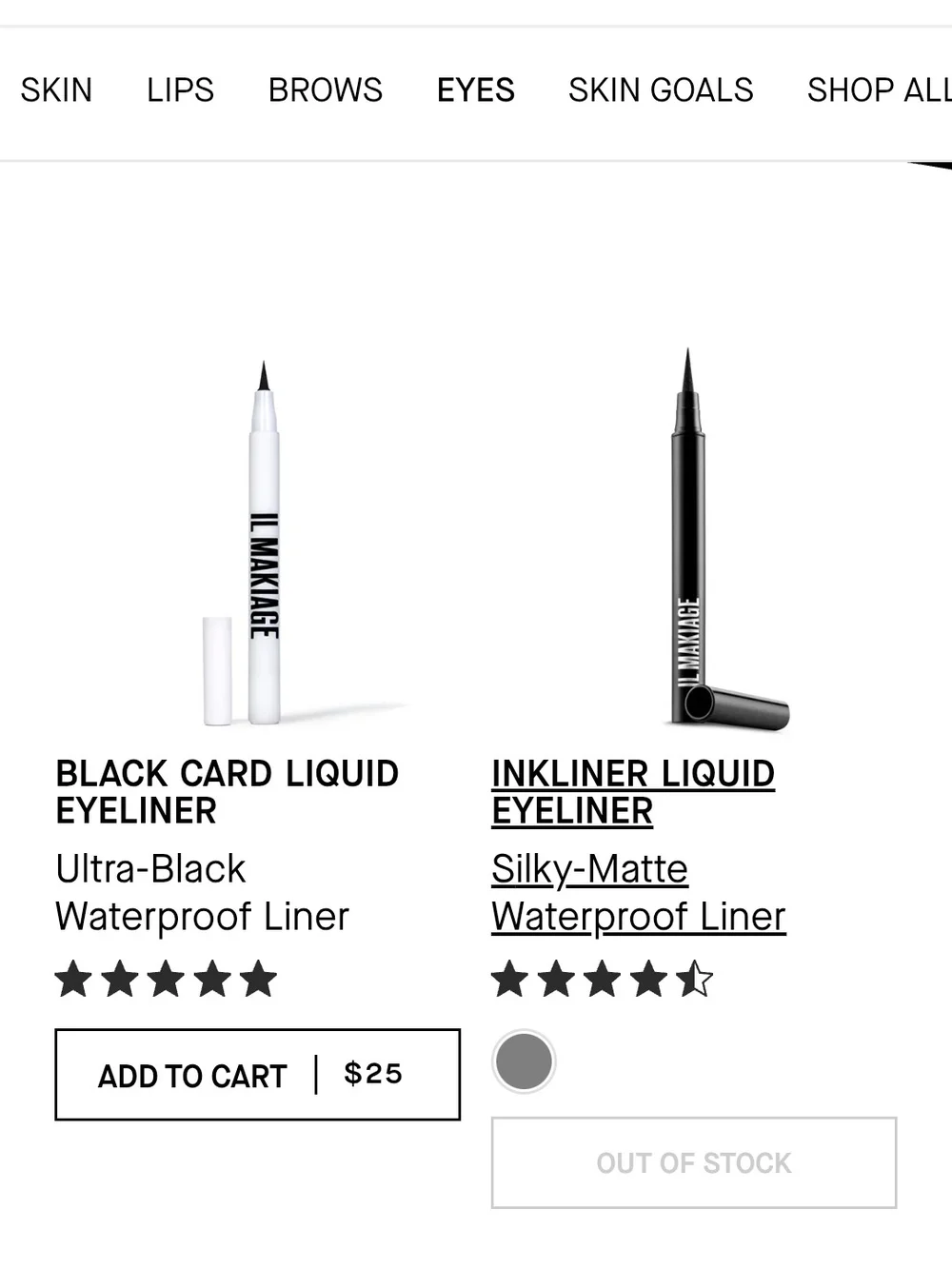 IL MAKIAGE Black & White Liquid Eyeliner Duo